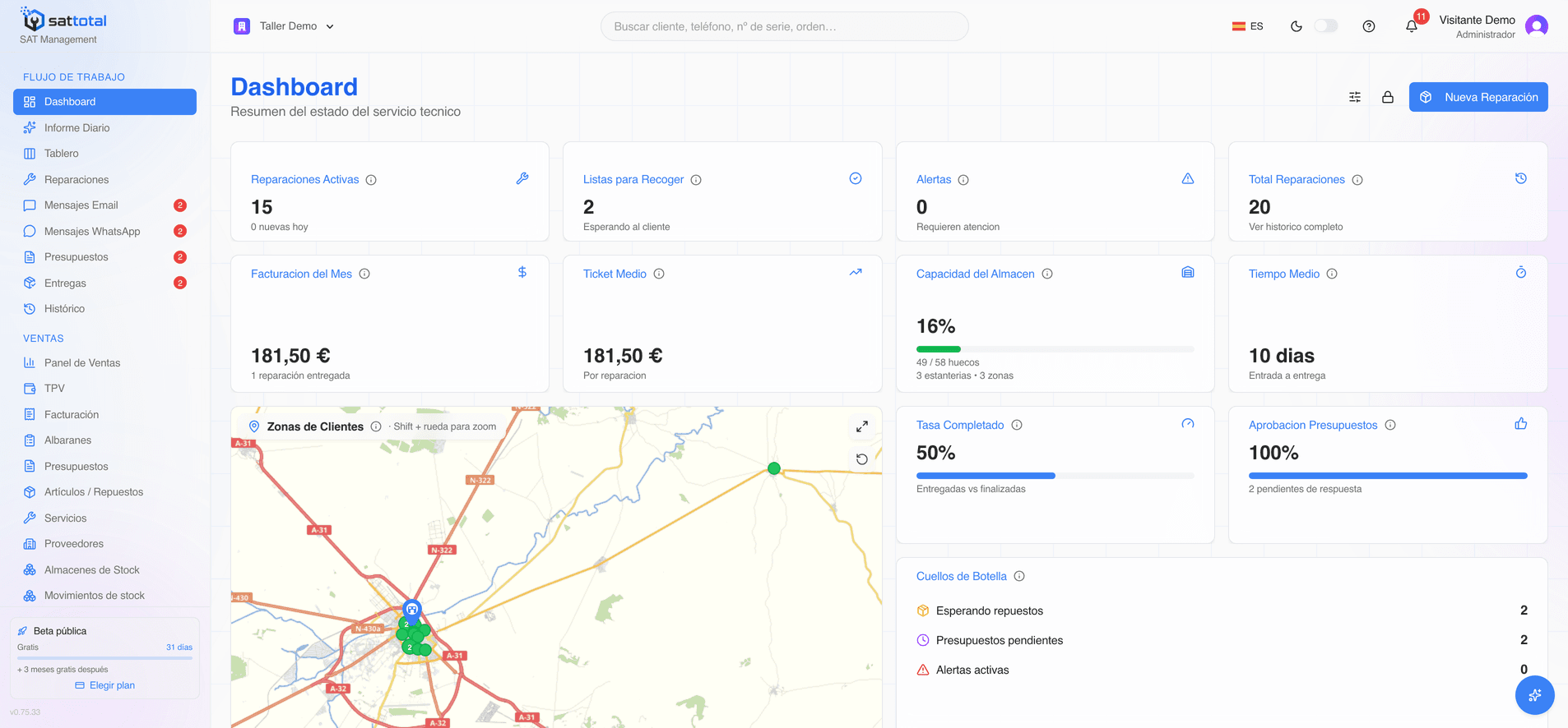Sattotal Dashboard Claro